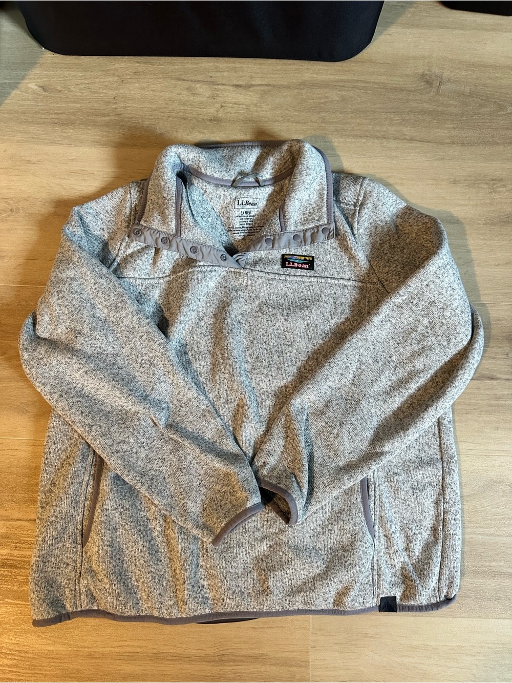L.L. Bean Women’s Light Gray Heather Zip-Up Fleece Pullover